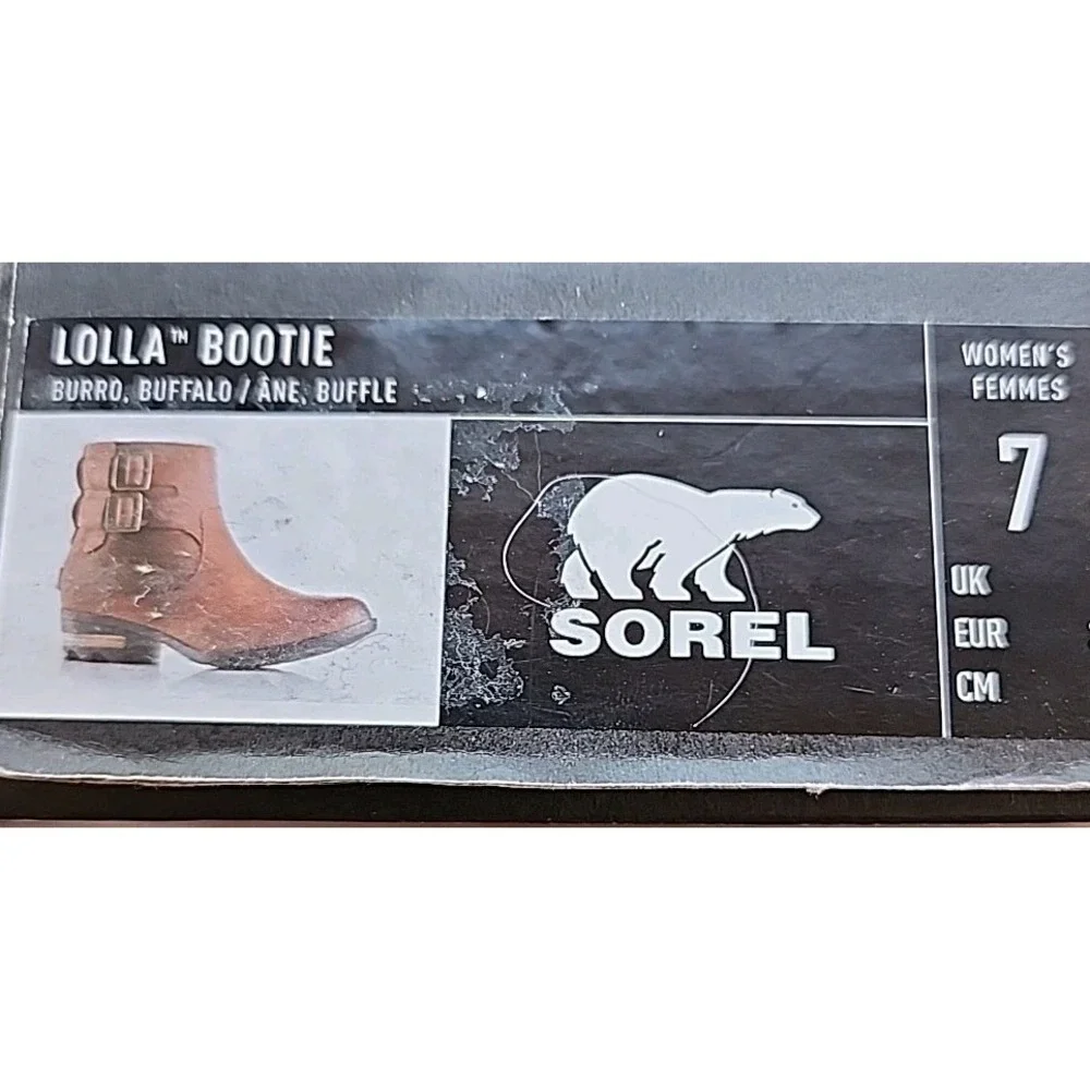 Sorel Lolla Bootie‎ Burro/Buffalo Brown  Women's 7 Zipper NL3080-282 Waterproof